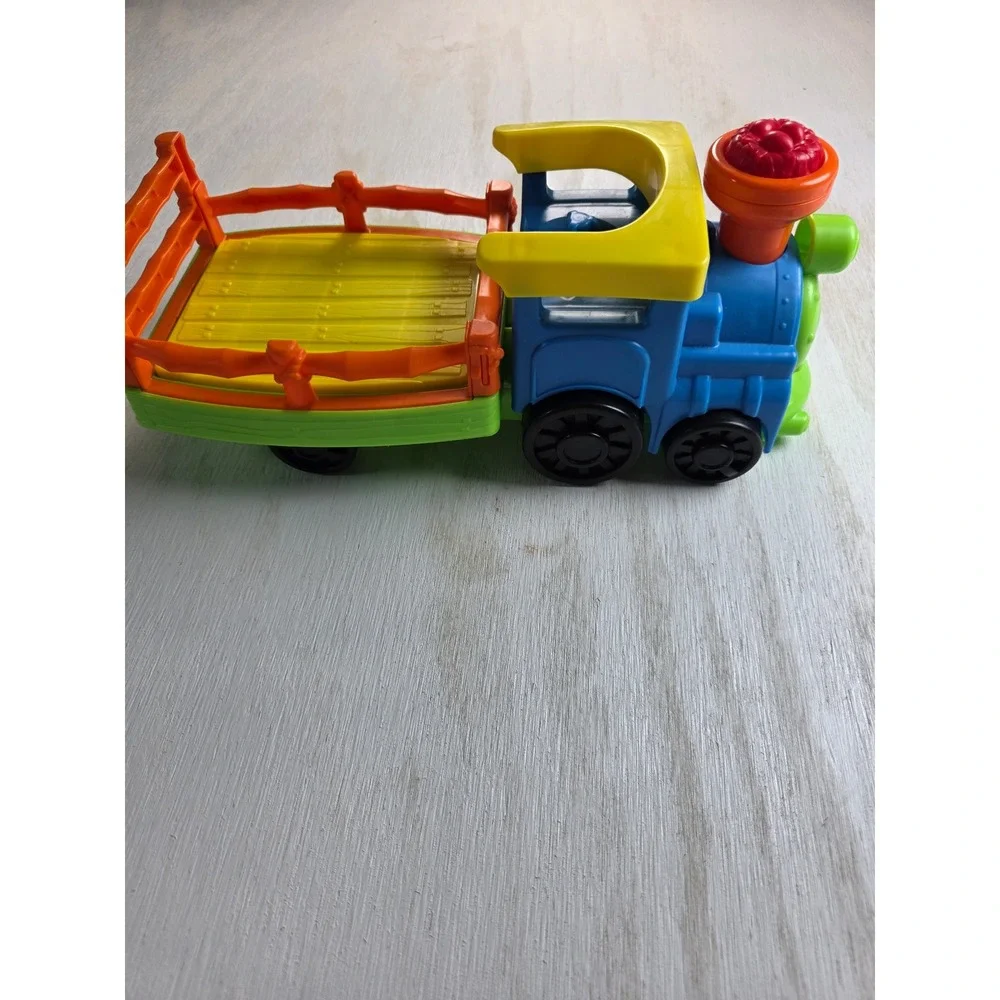 Fisher Price Little People Friendly Passengers Train Blue Yellow Toy Engine 14in